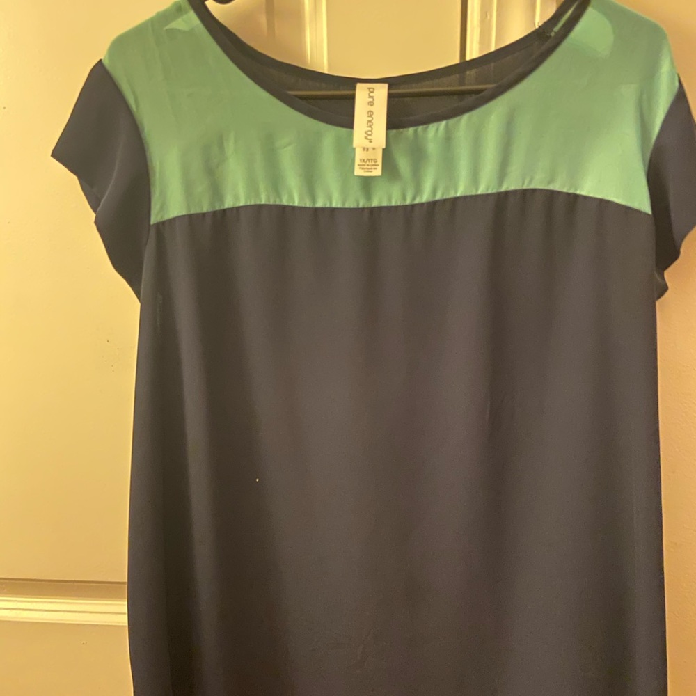 Blue sheer top